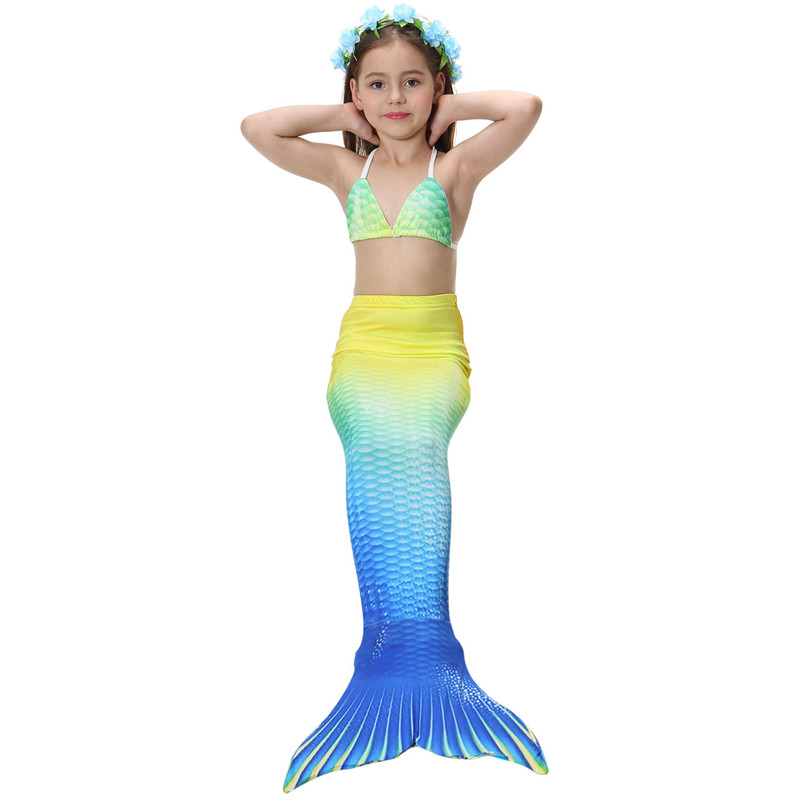 Đồ bơi Nàng tiên cá Cô ​​gái Công chúa Bikini Beach Tail Quần áo Nàng tiên cá Cô ​​gái Đồ bơi đồ bơi cho be gái 8 tuổi