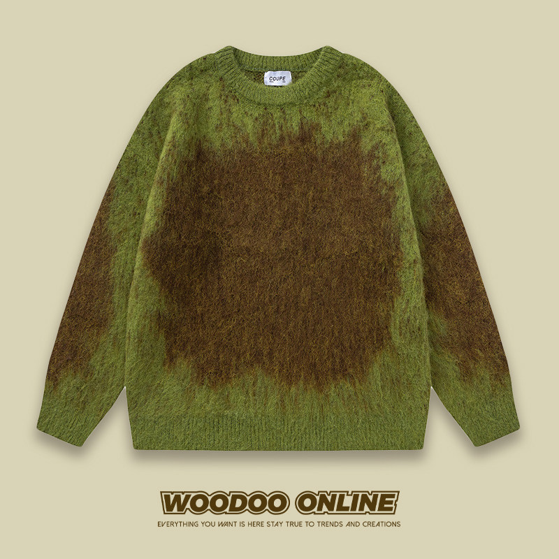 青山灼灼 WOODOO 设计师品牌 复古慵懒撞色创意 男女针织衫毛衣