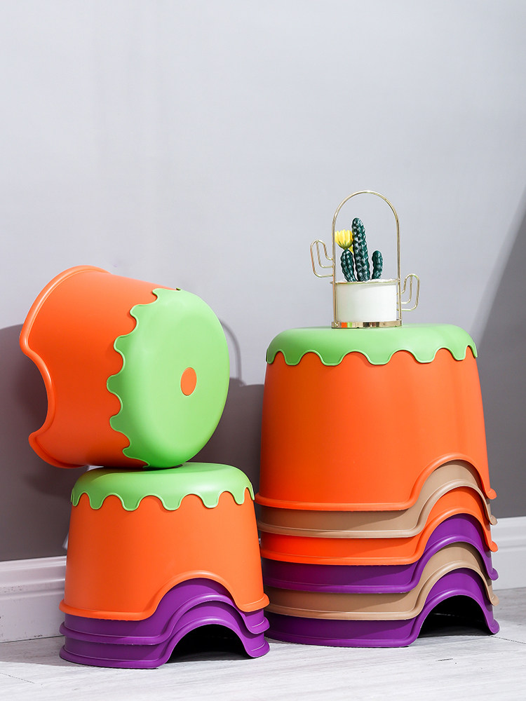 Creative children's small stool baby plastic footstool thickened adult non-slip steps wash face stand stool bath low stool