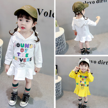 Baby Girl 2021 Princess Fairy Spring Dress Skirt Long Sweater Dress Korean Dress Spring and Autumn Girls Dress