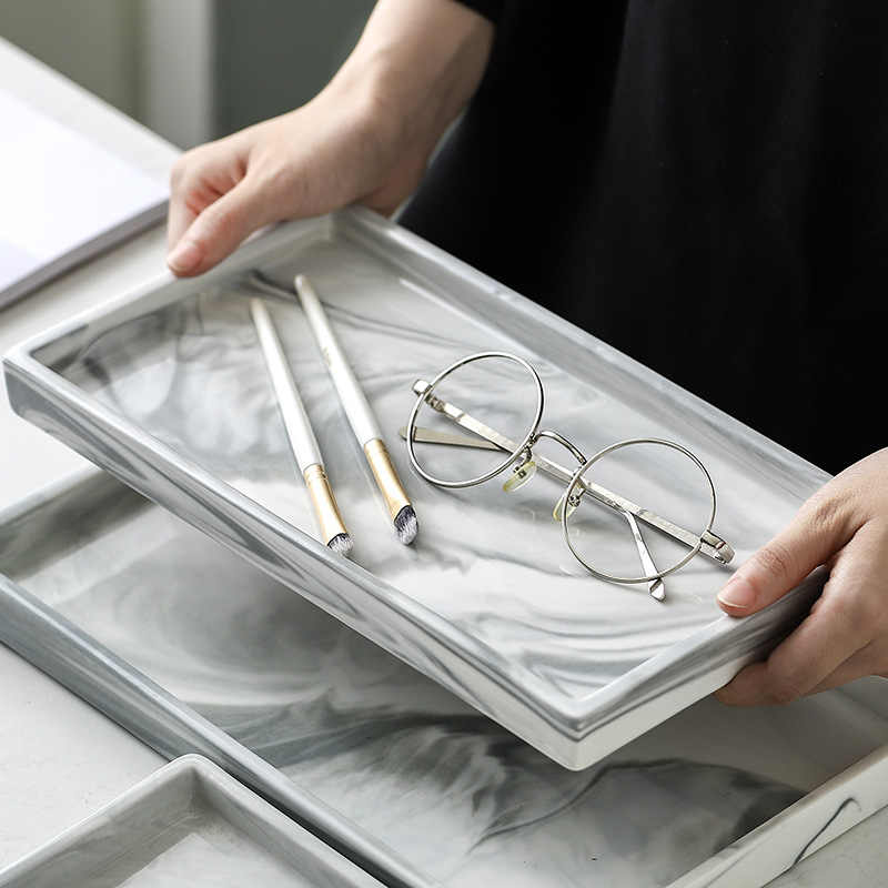 Marble tray was Nordic ins ceramic supporter hotel toilet accessories receive a rectangle plate plate