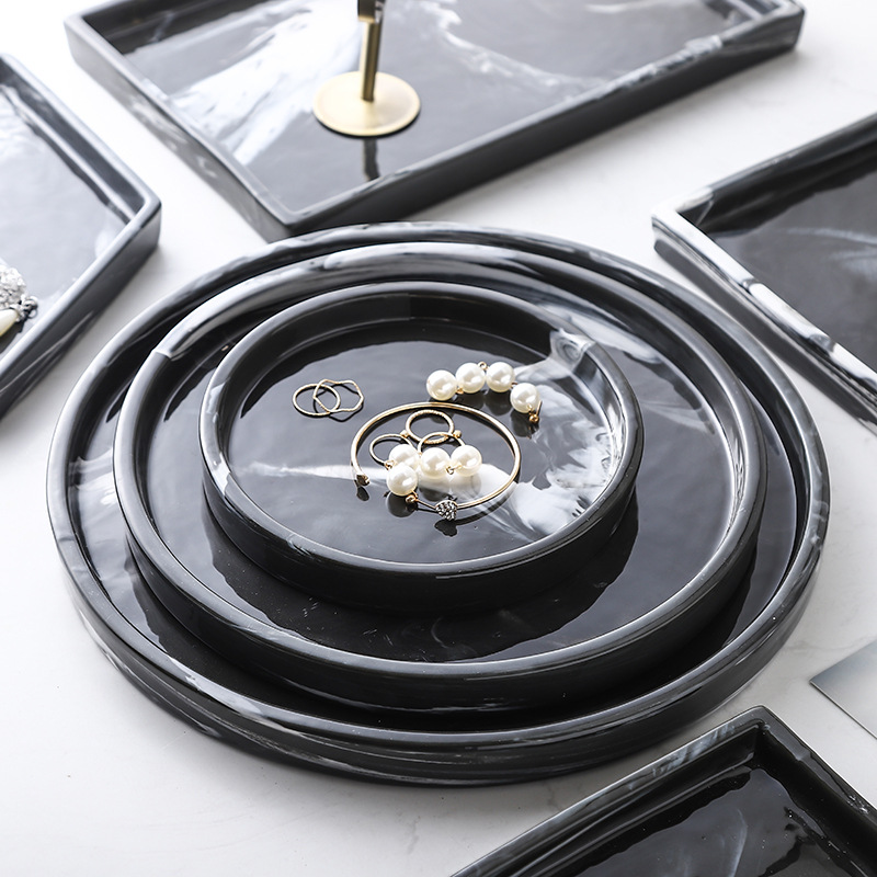 Marble tray was Nordic ins ceramic supporter hotel toilet accessories receive a rectangle plate plate
