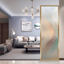 Light luxury art glass screen modern entrance hall living room bedroom block home carving embossed light transmission technology