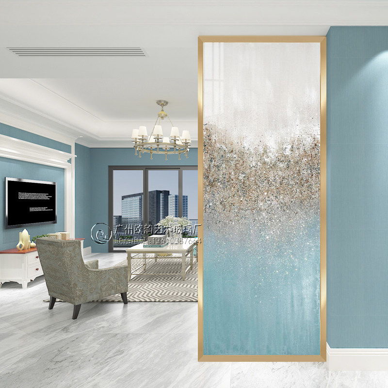 Nordic art glass screen partition Frosted light luxury net red decoration Living room Bedroom block entrance custom