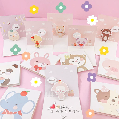 Детская милая трехмерная мультяшная открытка, вечернее платье, карточки