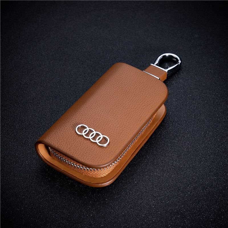Audi 18 A6L key bag Q5 real leather bag new A4L buckle Q3 female special A3 modified A6A8Q7 car shell men