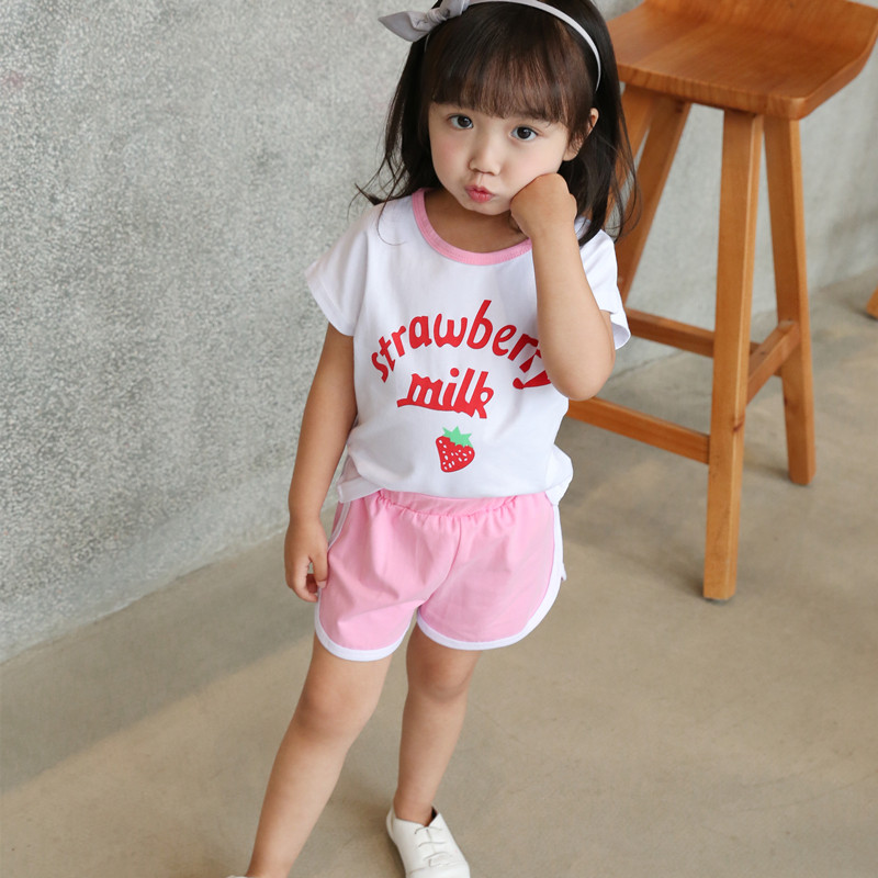 Girl's summer clothes 2018 new women's baby Trendy suit Chaoboy fashion Fashion Two sets of one year old child cotton