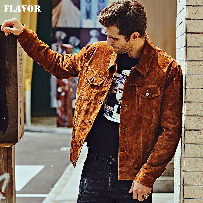 Spring and Autumn New Haining Fur Dress Men Short Leather Locomotive Jacket Men American Model Leather Cover