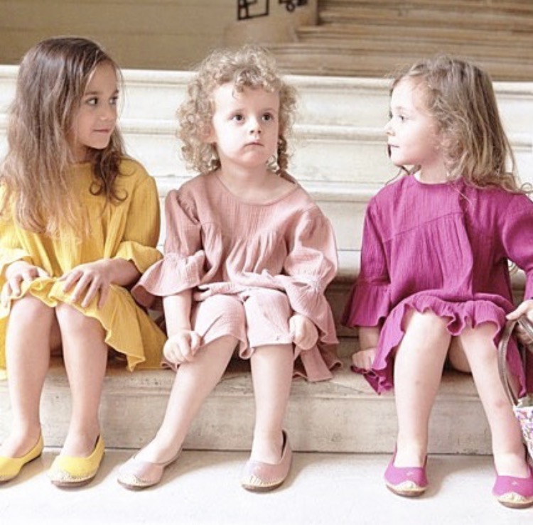 SS17 Clearance French Moon et Miel Children's Clothing Girls Flying Sleeve Dress Short Sleeve Skirt