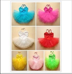 Children's dancing girls Summer bodies Dancing Fluffy Skirt China Dance Gymnastics Ballet Dresses Merit