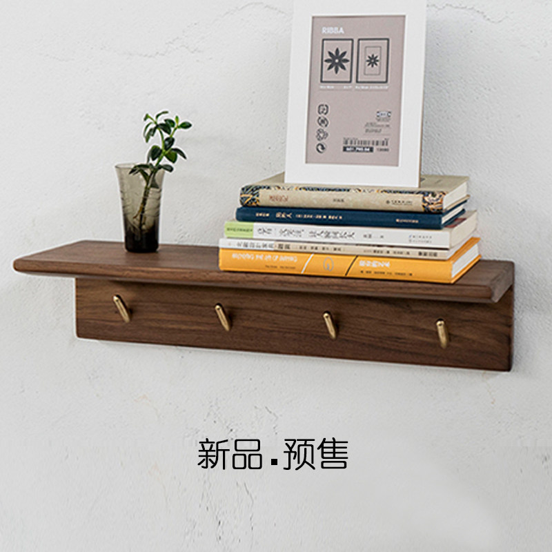 Nordic simple solid wood hanger wall coat rack wall hanging storage partition decorative coat rack creative partition rack