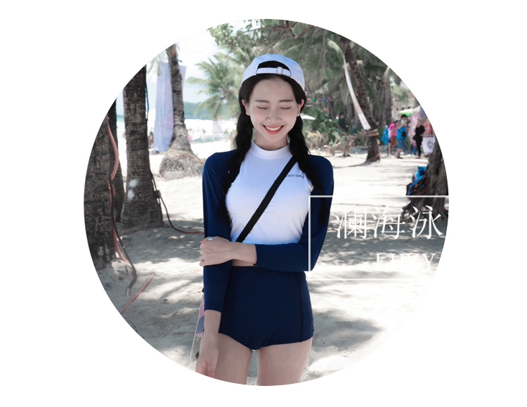 澜 海 泳衣 khí tươi dài tay áo kem chống nắng bảo thủ mỏng chia mới đồ bơi nữ mùa xuân nóng kỳ nghỉ 	đồ bơi 2 mảnh quần