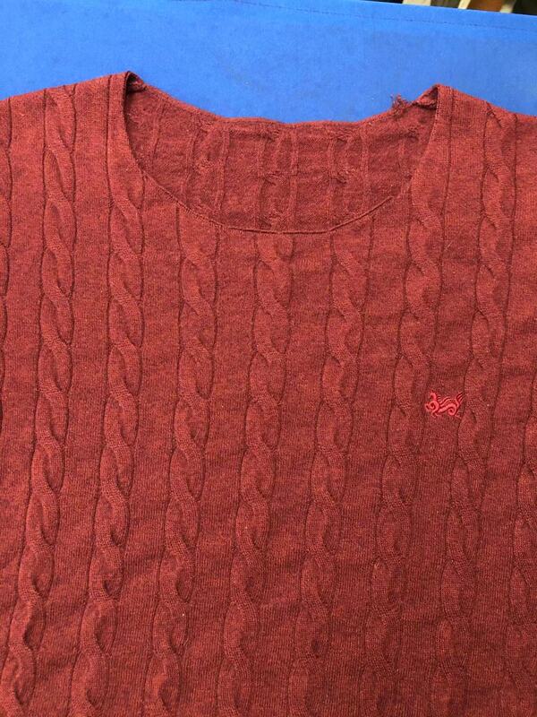 Professional Alteration of Wool Sweaters, Cashmere Sweaters, and Sweaters: Shortening Sleeves and Collars, Hand-Sewn Repairs for Holes Caused by Insects