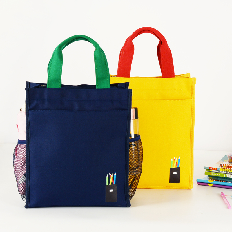 Thickened canvas handbag A4 book bag for primary and middle school students carrying book bags for review of supplementary school bags information office document bag