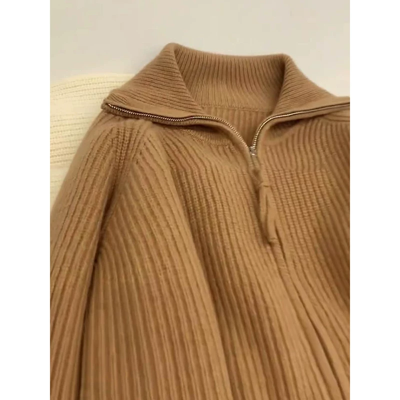 Кардиган Camel с молнией, свитер, куртка, корейский стиль