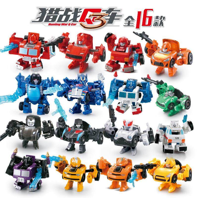 Children's small car Motor baby King Kong Manual Large Hornet Q version Mini Deformed Toy Happy bogeyman