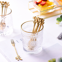 Cake dessert fork set creative Nordic ins fork spoon household stainless steel fruit fork Western tableware fruit sign