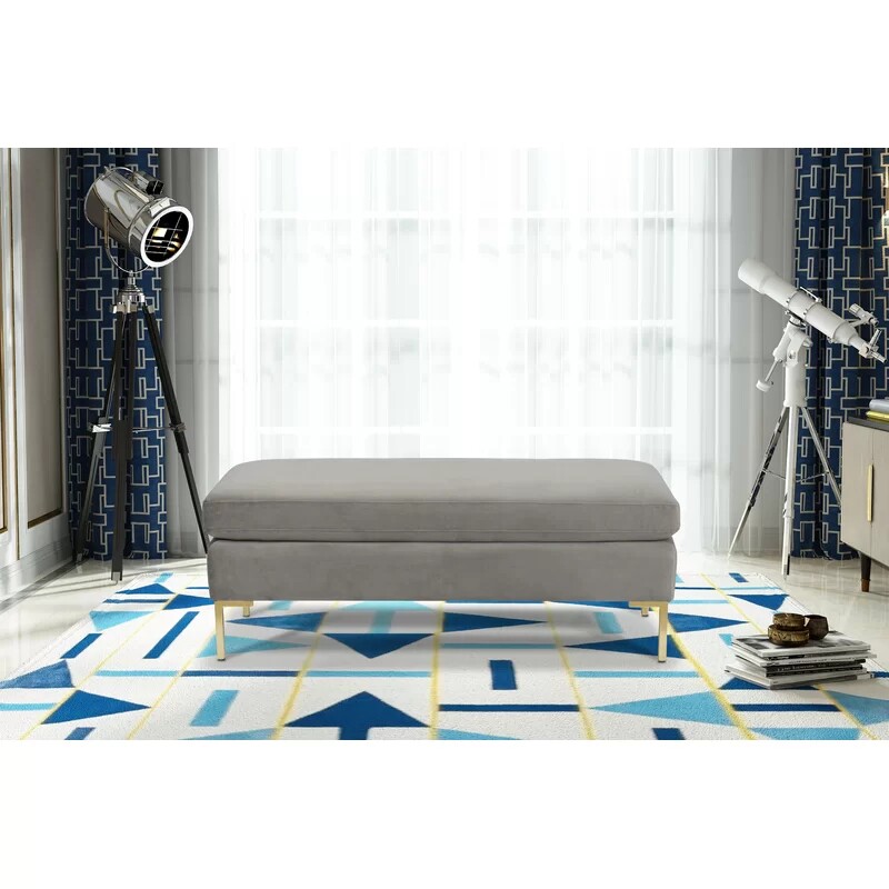 Nordic light luxury fabric shoe changing stool long living room sofa stool bedroom gray bed end stool footstool cloakroom stool