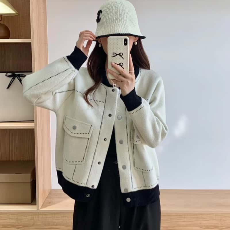 Korean Style Casual Double-Sided Woolen Jacket for Women 2024 Autumn and Winter New Style Small-Sized Single-Breasted Versatile Baseball Jacket Top Korean Style Casual Double-Sided Woolen Jacket for Women 2024 Autumn and Winter New Style Small-Sized Single-Breasted Versatile Baseball Jacket Top