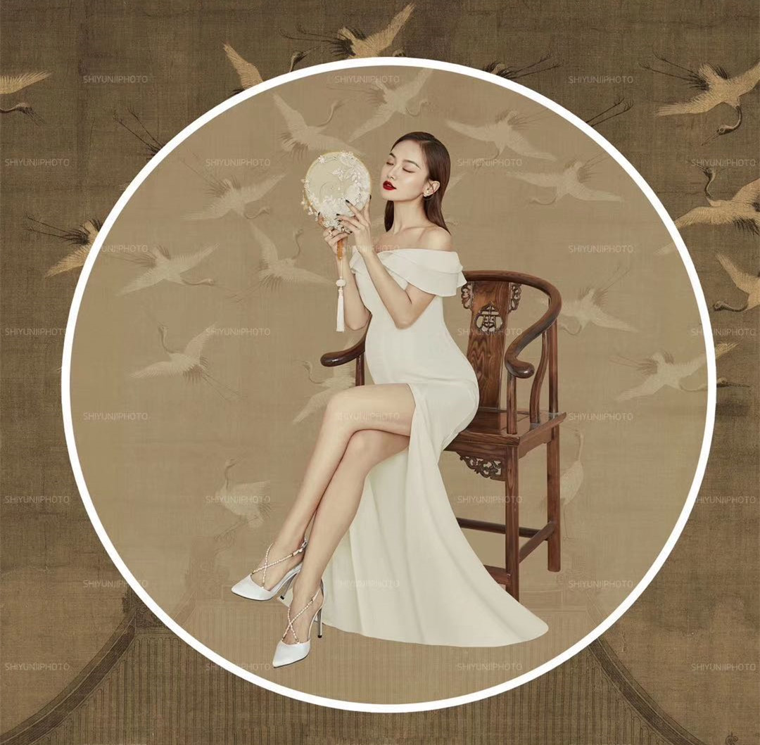Photo studio maternity clothes pregnant mommy art photo photography photo theme clothing beautiful Korean simple dress wedding dress