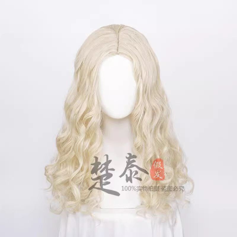 Alice's Adventures in Wonderland Light Golden Color Long Curly Hair Cosplay Wig