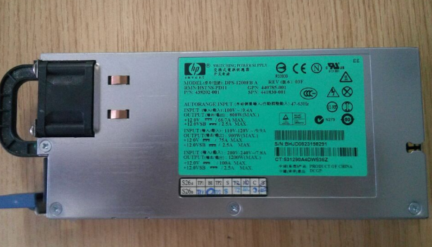 HP DL580G5 Power DPS-1200FB A 438202-002 1200W Gold Server Power Supply