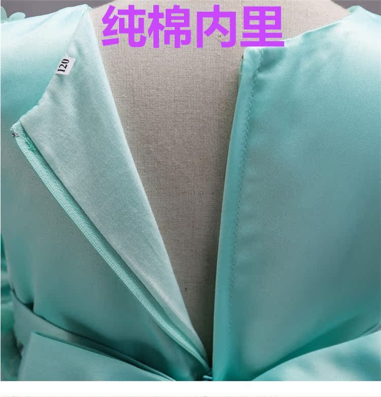 Váy cưới công chúa cho trẻ em váy dài bằng vải cotton cho bé gái hoa lớn tổ chức buổi biểu diễn piano catwalk ngoài dịch vụ mới quần áo biểu diễn trẻ em