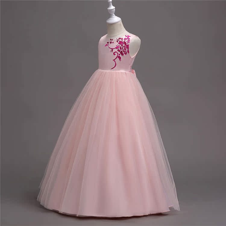 Váy cưới cho trẻ em mopping thêu dài cô gái chủ nhà hoa cô gái catwalk biểu diễn piano mới quần áo sành điệu cho be gái