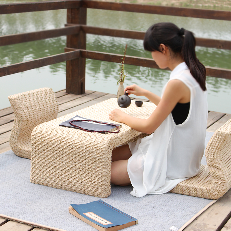 Tatami tea-table tatami tea-tables tables tables rectangular bedroom sits on a small table with vine-made windows