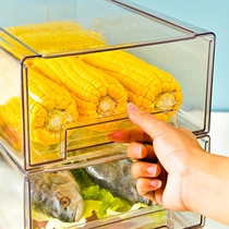 Refrigerator interlayer plate containing box drawer-type transparent refrigerator case Food grade finishing box kitchen frozen and refreshing storage