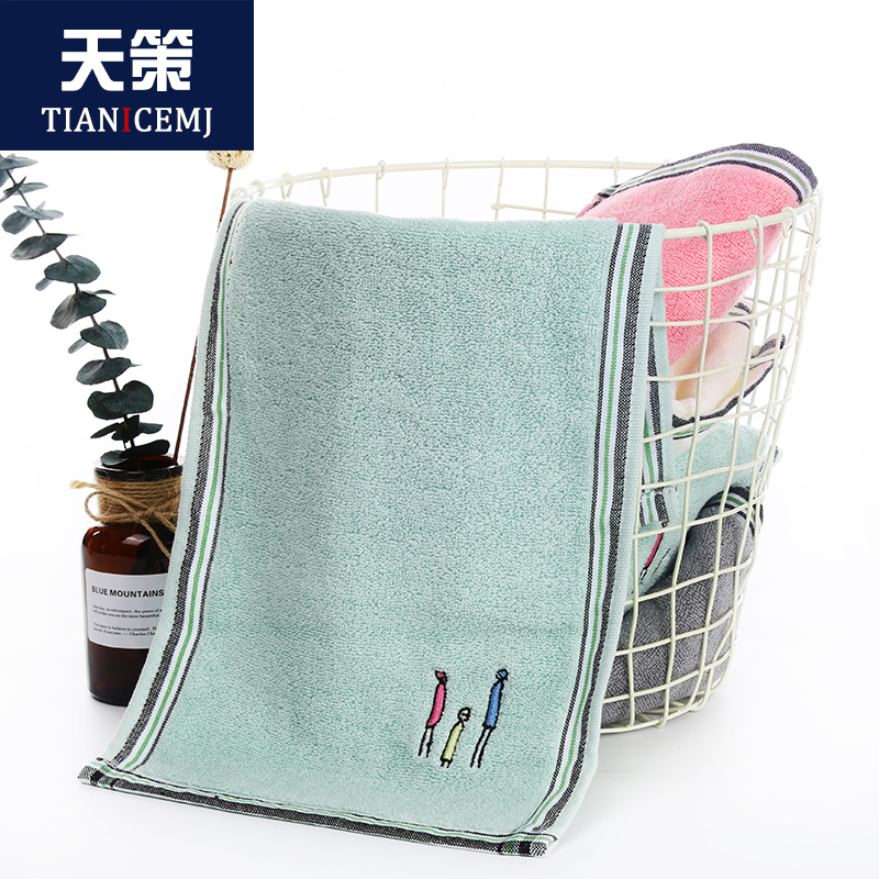Cotton water absorbent soft children towel baby baby Home scrub face towels rectangular embroidered scout