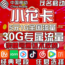 Maoming Mobile Xiaohua Card) Treasure Daily Rental Card 5 Yuan 1GB Daily National Data Mobile Phone Premium Number Phone Data King