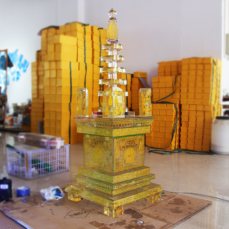Buddhist supplies Religious ornaments Dharma offerings Crystal Stupa Ashoka Tower Five-wheeled tower 108 cm large