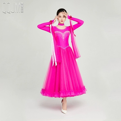 Новая юбка для современного танца, тонкое эластичное платье, вальс, социальный танец, бальные танцы, свинг-платье, платье для соревнований