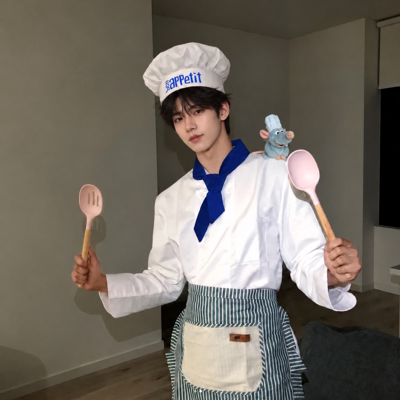 Disney Ratatouille Cosplay Costume Chef Uniform Chef Hat Apron Halloween Couple Set Cute Clothes Disney Ratatouille Cosplay Costume Chef Uniform Chef Hat Apron Halloween Couple Set Cute Clothes