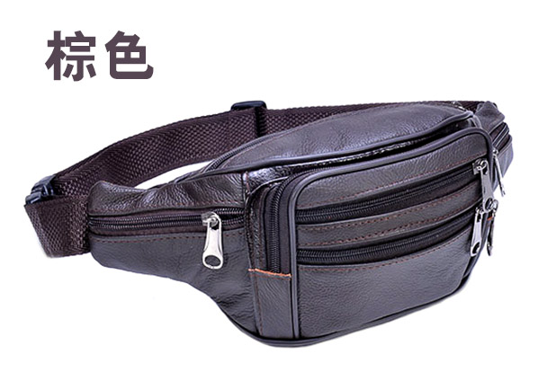 Túi da nam phiên bản Hàn Quốc của bộ sưu tập ví đa chức năng giải trí đeo túi kinh doanh nhiều lớp bền da thật 	túi đeo hông thể thao đa năng