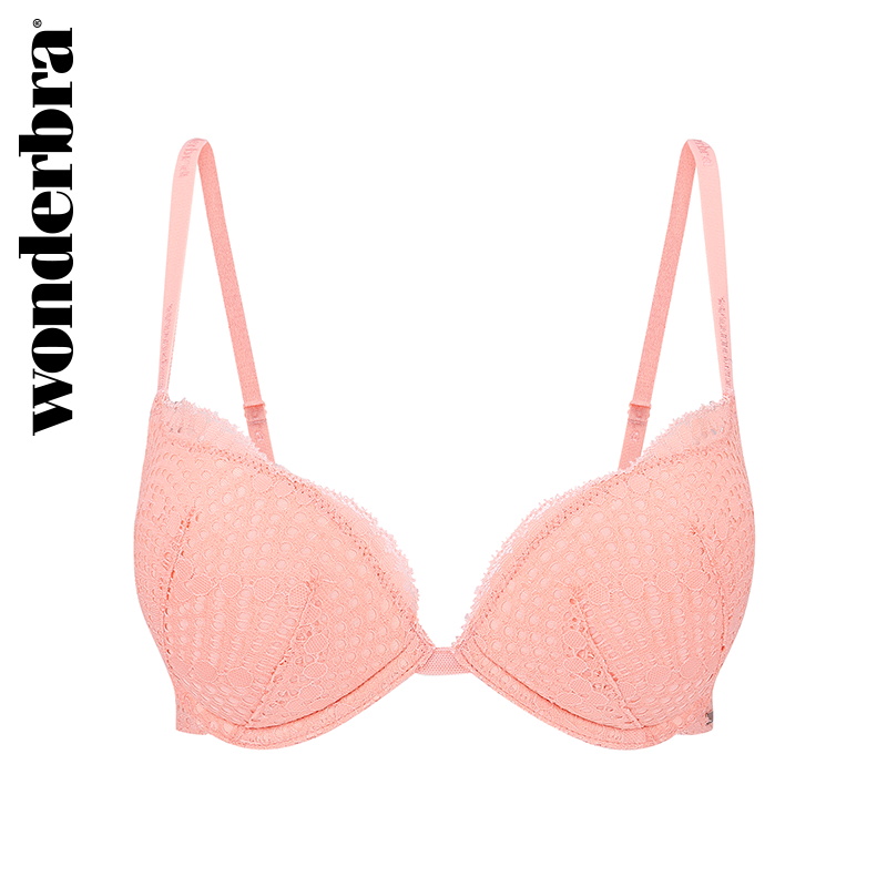 Wonderbra tươi cam đầy đủ ren sexy thoải mái rộng sườn áo ngực túi nước tinh dầu gộp áo ngực.