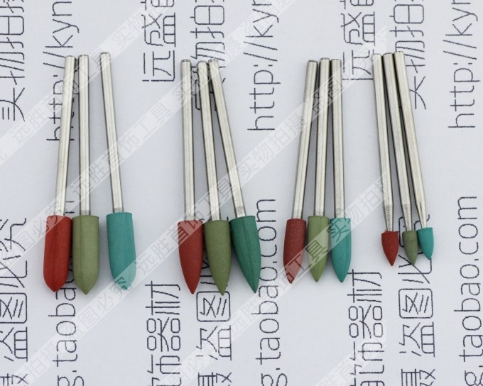 Sky blue red green imported shank rubber wheel wax-free polishing wheel gold tool