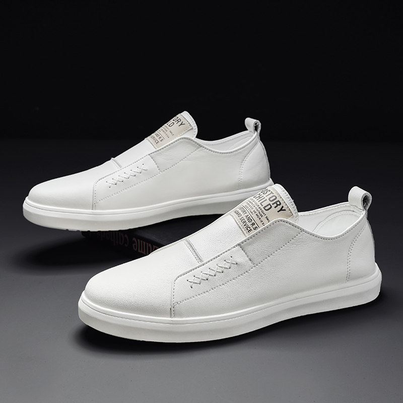 Foreign trade export tail slip leather plate shoes casual white shoes footwear men's shoes one footwear shoes and shoes special price