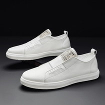 Foreign trade export cut tail single leather sneakers casual white shoes over feet mens shoes slip on small leather shoes men special price