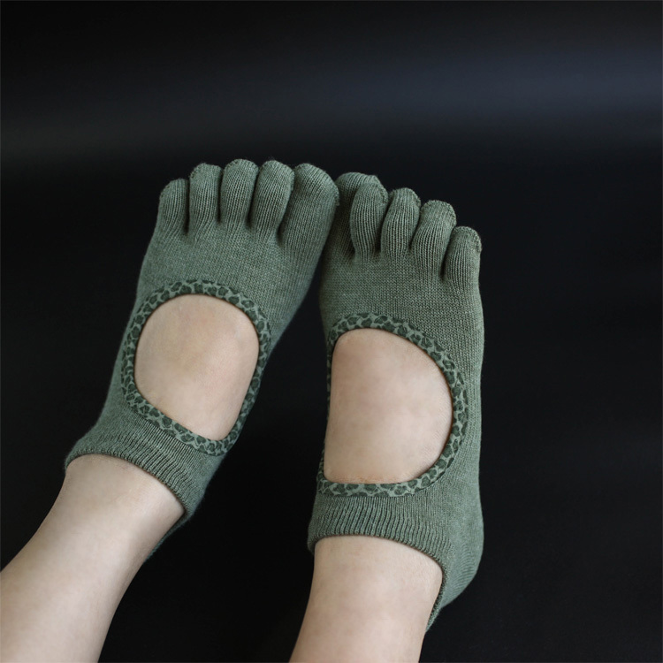 Yusox Beginner Yoga Socks, Non-Slip Five-Finger Socks for Women, Pilates Sports Socks, Toe-Covered, Exposed Instep Dance Socks