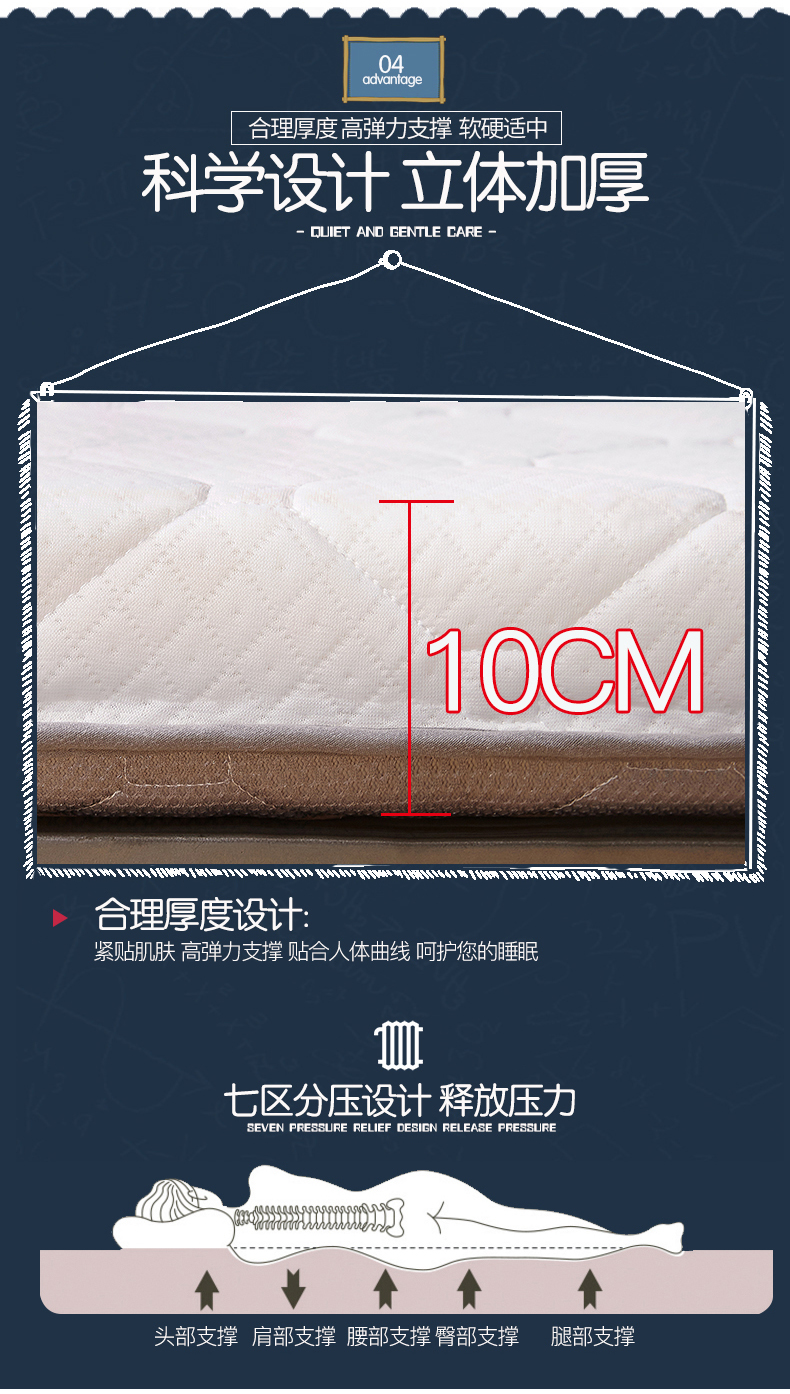 IKEA dày đơn ký túc xá nệm 0,9 mét 1.9x0.8m * 2.0x1.0x80x200x90cm190 - Nệm nệm kim cương