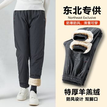 Minus 40 Degrees Northeast Harbin Tourism Skiing Fleece-Lined Thickened Windproof Waterproof Softshell Pants Cotton Pants Cold-Proof