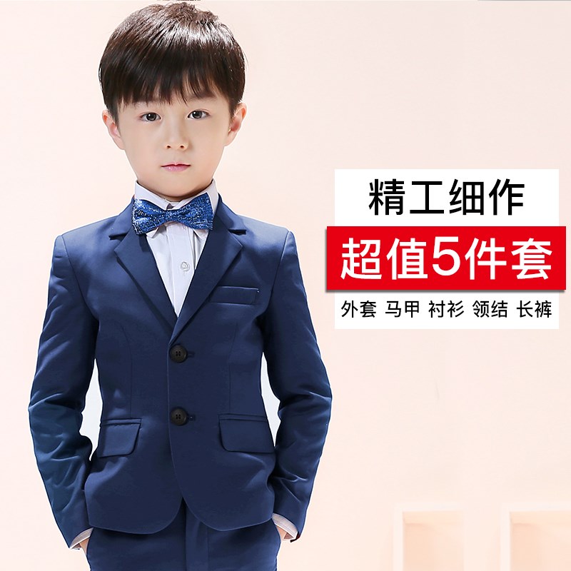 . Childrens trang phục nhỏ phù hợp với cậu bé hiệu suất máy chủ váy đàn piano trong cậu bé nhỏ phù hợp với rượu bé bộ lớn màu đỏ.