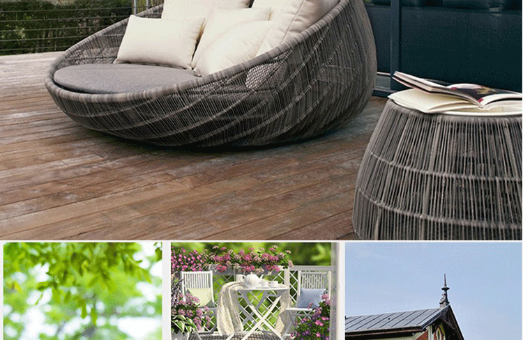Giường mây mây Bể bơi trên mây Ghế sofa mây sáng tạo Đồ nội thất mây ngoài trời Vườn ban công Giường - Bàn ghế ngoài trời / sân bàn ghế sắt ngoài trời