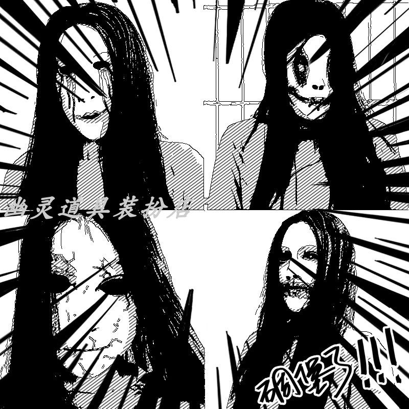 Halloween scared mask with terror and chemical crisis headset haunted house rooms escape bar dressed up ghost mask