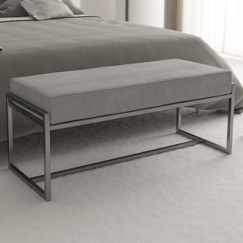 Medieval style creative shoe changing stool clothing store stainless steel fabric sofa bench home bedroom bed end stool bench