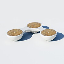 Outdoor shopping mall rest waiting area factory direct anti-corrosion wood beauty furniture designer new creative round stool combination