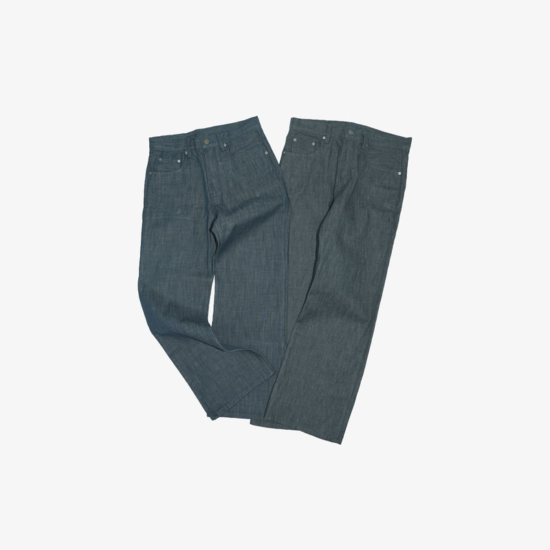 No Logo / 2021m *Lake Green Japanese Imported Hishitomo Lp Straight Leg Original Color Jeans