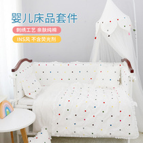 Aidole hand-made bed crib anti-collision fence cloth cotton removable baby bedding kit
